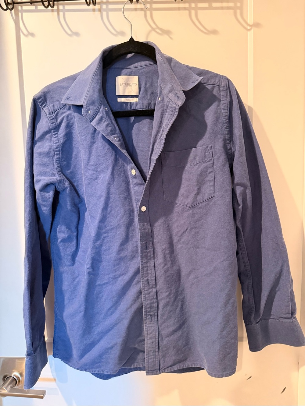 Saturdays New York City Men's Blue Button-Down Oxford Shirt